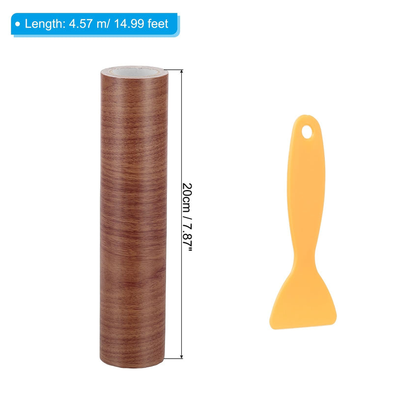 PATIKIL Wood Grain Repair Tape 8" X30', Self Adhesive Realistic Textured Repair Tape Patch with Scraper for Floor Door Table Cabinets Desk, Red Oak