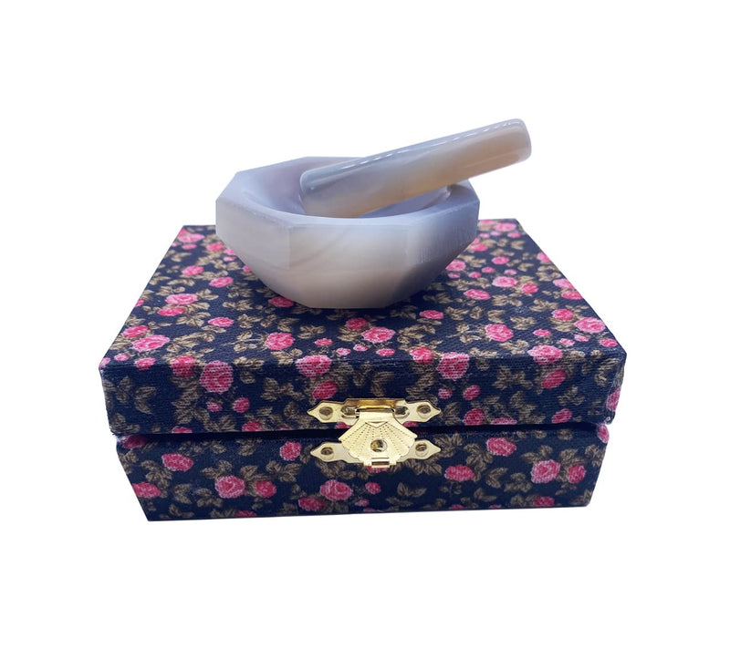 ID: 50MM 1.97" Lab Grinding Natural Agate Mortar and Pestle Set Standard Form Inner Diameter 50mm Inner Depth 15 mm