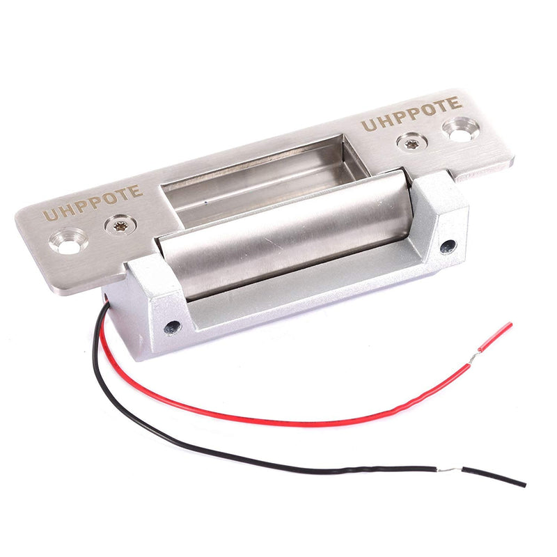 UHPPOTE ANSI Standard Heavy Duty Stainless Steel Finish Electric Strike Door Lock for Access Control Cylindrical Locksets - Input Voltage 24VDC