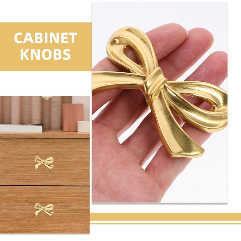 DOITOOL Bowknot Cabinet Knobs 2.75In Decorative Brass Pull Handles for Kitchen Cupboard Dresser Drawer Wardrobe Hardware Set