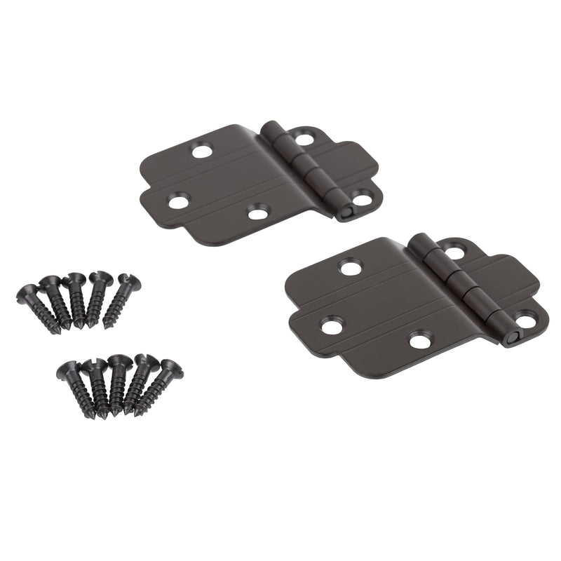 Oil Rubbed Bronze Art Deco Offset Mount Cabinet Door Hinge | Pack of 2 | Hoosier Type Cabinets Reproduction Hardware | UA-202-HOB (1) 1 Oil Rubbed Bronze