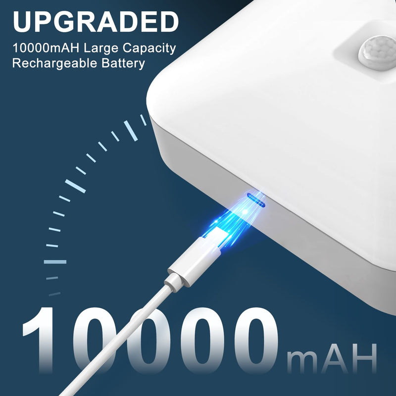 Rechargeable Motion Sensor Closet Light, Rechargeable Battery Operated Ceiling Light Wireless, 500LM Wireless Motion Activated Light for Shower Stairs Hallway Pantry Porch Garage, 5000K White