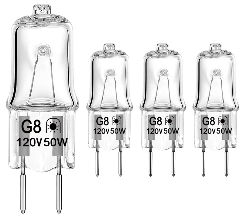 Halogen Light Bulb for GE Microwave Oven, Light Bulb for GE Over The Stove Range Microwave Hood, Night Light/Stove Light Bulb for GE Microwave, Replaces WB08X10057 WB08X10051, 4 Pack 50w