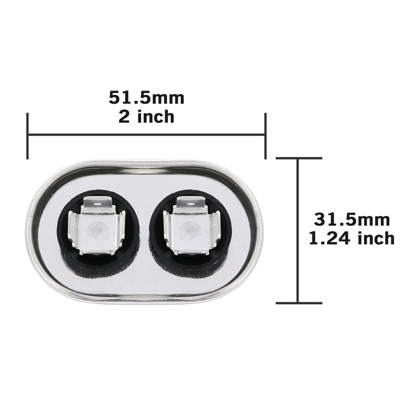 7.5uF 370/440VAC 50/60Hz CBB65 CBB65A Oval Run Start Capacitor 7.5 MFD 370V/440V Air Conditioner Capacitors for AC Unit Fan Motor Start or Pool Pump or Air Condenser Straight Cool [V01] 7.5uF Oval
