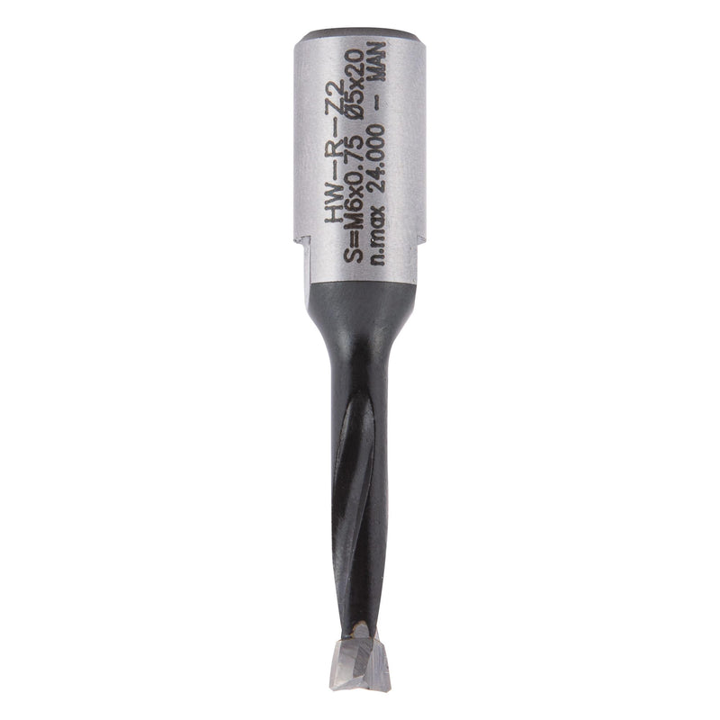 Trend Domino Router Bit, 5mm Diameter, Double Spiral Up-Cut, Carbide Tipped, Compatible with Festool Domino DF500, DOM/05