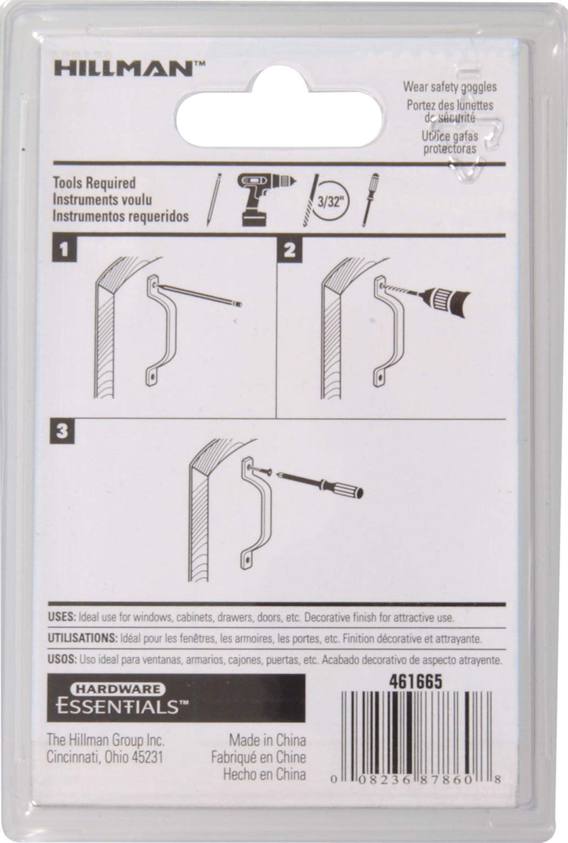 Hardware Essentials 851824 Utility Pull Satin Nickel 3-3/4" (Pack of 2) 1 Count (Pack of 2)