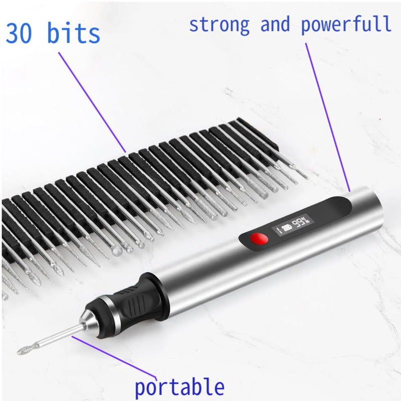 Engraver Engraving Pen Tool for Metal - Cordless Electric Etching Engraver Pen Kit for Wood Glass Stone Plastic All Materials