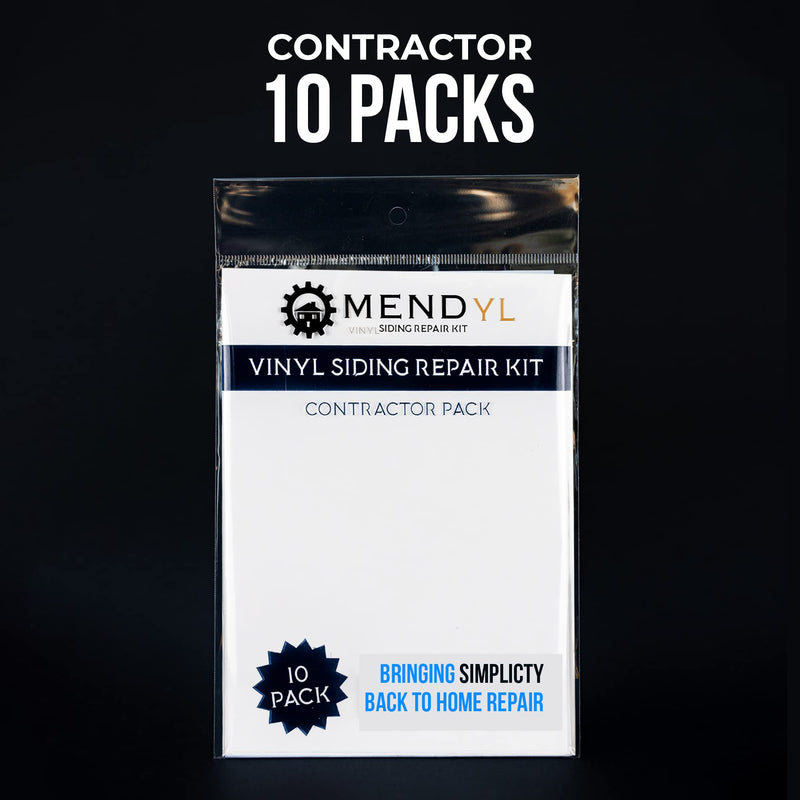 Mendyl Vinyl and Stucco Siding Repair Kit - Cover Any Cracks Holes or Blemishes - White Durable Self-Adhesive Paintable Vinyl Siding Patch Cut to Fit and Cover Any Cracks - 2 Patches (10) 10
