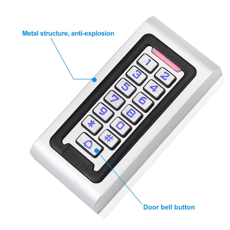 Keyboard Door Opener Access Control Waterproof RFID Keychain Smart Door Opener Backlit Keyboard Access Control Keyboard Suitable for Office Villa Apartment Home Doo r