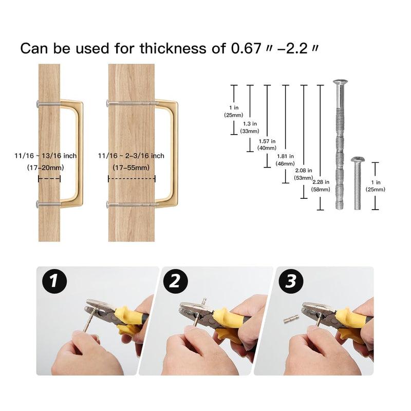YAGU Modern 5 Pack Polished Brass Cabinet Pulls 5 Inch Hole Center Kitchen Drawer Handles Shining Golden Hardware for Bathroom Cupboard Dresser Wardrobe Closet 5 in hole centers