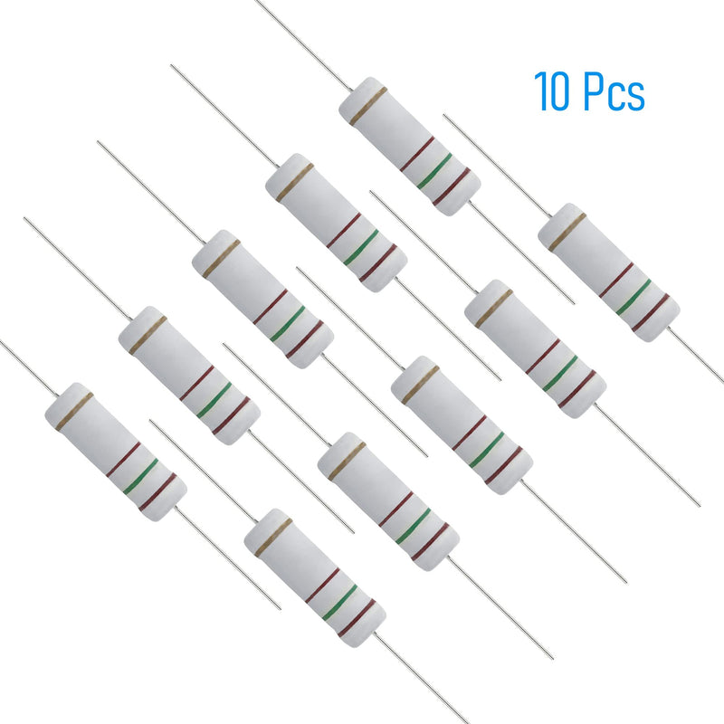 10 PCS 150 Ohm Resistor Axial Lead, 5W 5% Tolerance Metal Oxide Film Resistor, Flame Proof for DIY Electronic, Audio-Video Projects 5W150 Ω