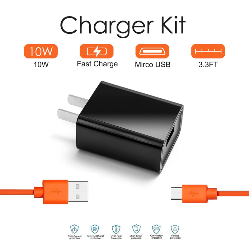 Fast Charger Charging Cable Power Cord Wire Compatible for Ring Enabled Video Doorbell (Released in 2020) 2/3/3 Plus/ 4, Peephole Cam, Doorbell Pro, Camera Battery Replacement charger (Orange) - NewNest Australia
