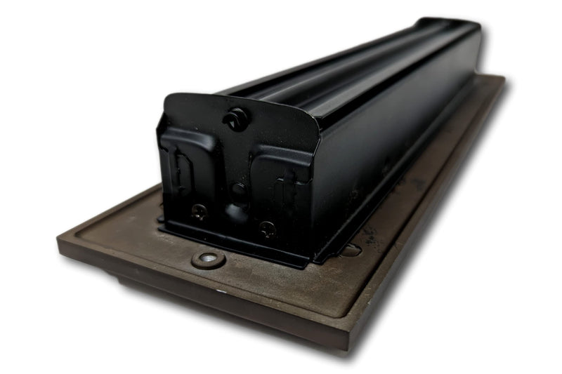 Madelyn Carter 2 x 12 Cast Aluminum Linear Bar Vent Cover with Damper - Oxidized Bronze (Overall: 3.75 x 13.5) | Floor Register - Wall Register