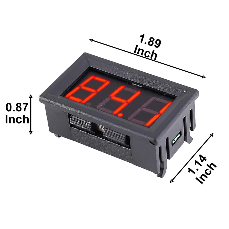 12V Green Fahrenheit Digital Temperature Gauge -58F~536F LED Display Screen with Terminal Wire and 0.5 Meter K-Type Thermocouple (Thread: M6)