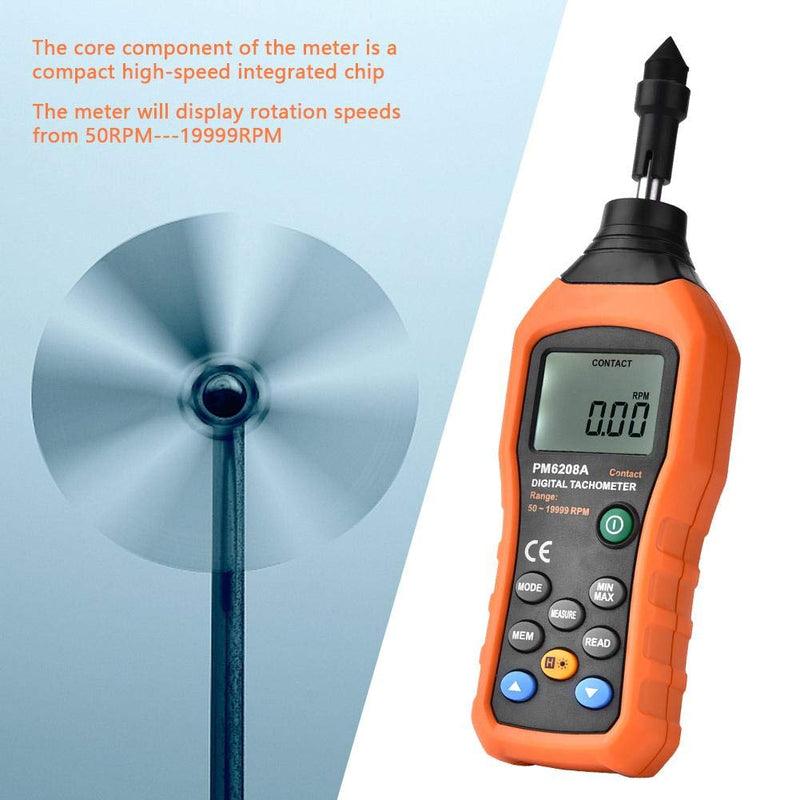 PM6208A -Type Digital Tachometer Meter Motor Speed Gauge Tester