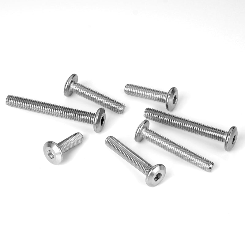 30Pcs M6 Bolts, M6 x 20mm Flat Head M6x1.0 Bolt Hex Socket Cap Screws Bolts, M6 Screws 304 Stainless Steel Furniture Screws Full Thread, Bright Finish & Hex Spanner by Mywish Silver-M6