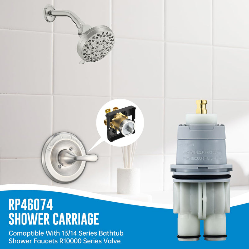 RP46074 Shower Valve Cartridge Replacement for Delta 13/14 Series Single-Handle Shower Faucet, Universal Shower Valve Cartridge Repair Assembly, Replacement Monitor Cartridge Parts