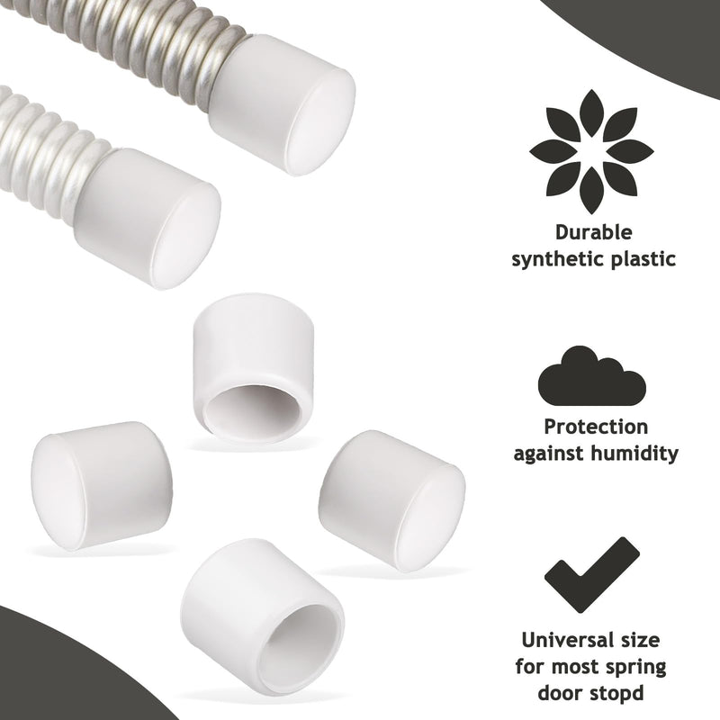 20PCS 0.39 Inch Door Stoppers Rubber Tip Replacement,Door Stop Bumper Tips, Door Stop Caps for Door Wall Protection （White） White