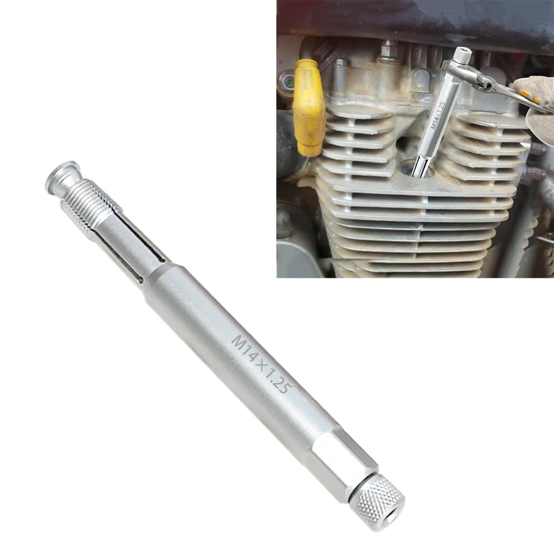 DPTOOL 14mm Back Tap Spark Plug Thread Repair Tool M14x1.25 Thread Chase Tap Kit 2 Pack Length 5.27″ and 10.3" M14