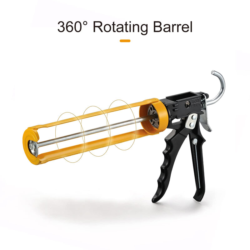Caulking Gun, 12:1 Thrust Ratio, Professional Caulk Tool Gun, Yellow ‎yellow