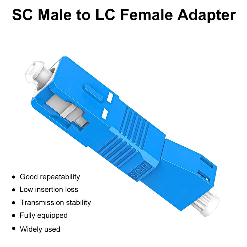 Danfetsoy SC Male to LC Female Fiber Optic Adapter, Single Mode 9/125um SC/UPC Male to LC/UPC Female Adapter Connector for Optical Power Meter (4 Pack)