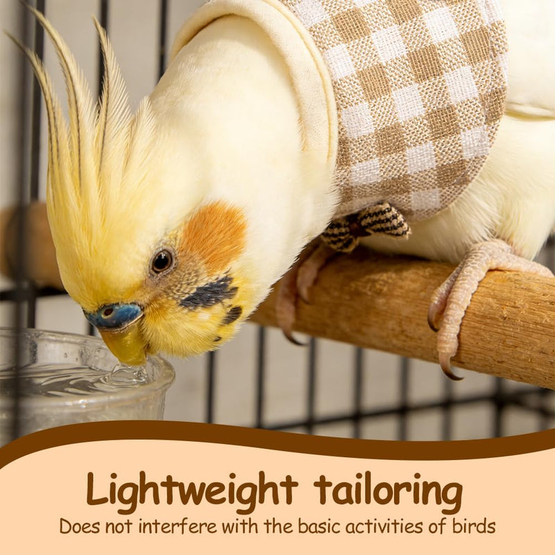 Parrot Anti-Bite Collar,4 PCS Adjustable Magic Sticker Parakeet Neck Protective Cones for Bird Budgerigars Lovebirds Cockatiels L