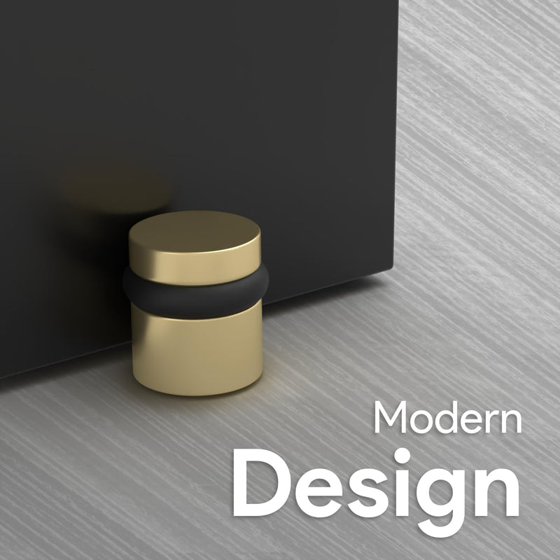 MEGA HANDLES Floor Door Stopper - Gold Door Stopper Quickly Installed Wall Protector, Wall Protectors from Door Knobs, Door Stop Floor Mount with mounting Hardware Included - Satin Brass - 1.5 Inch