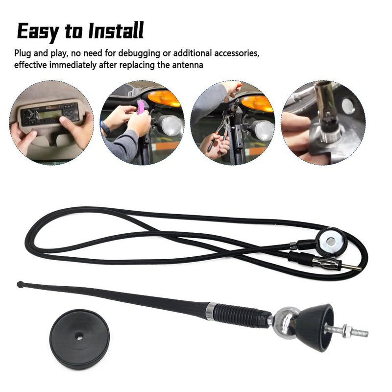 Rubber Radio Antenna RMA60, Compatible with John Deere Kubota Tractor | Flexible Antenna Fit for Massey Ferguson Yanmar All Models