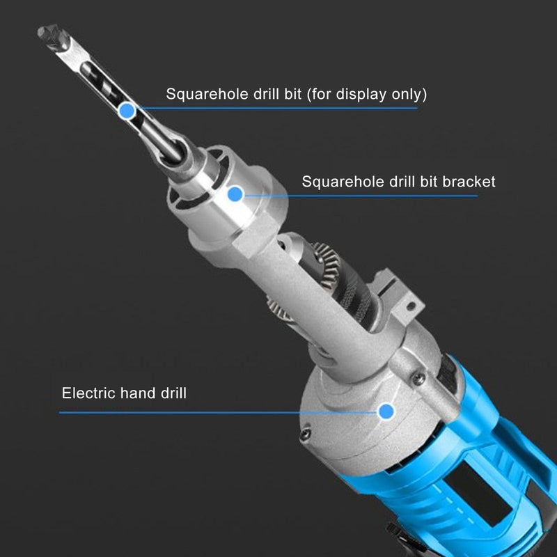 Square Hole Drill Bit Adapter Efficient Woodworking Tool for Mortise and Tenon Joints Aluminum Alloy 38 to 43mm Drill Chucks