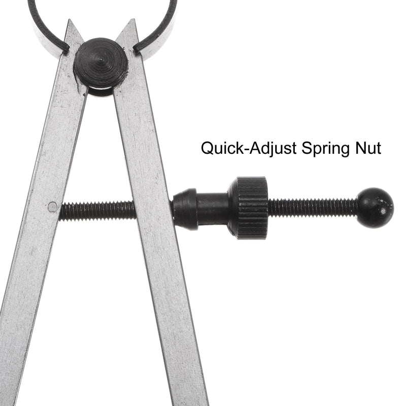 HARFINGTON Spring Joint Caliper 12 inch / 300mm Steel Adjustable Spring Inside Caliper with Solid Nut for Wood Turning Lathe Work 12"