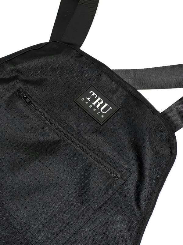 TRU BARBER Professional Apron, Barber Apron, Hair Stylist Apron, Tools Apron, Women/Men (Black)