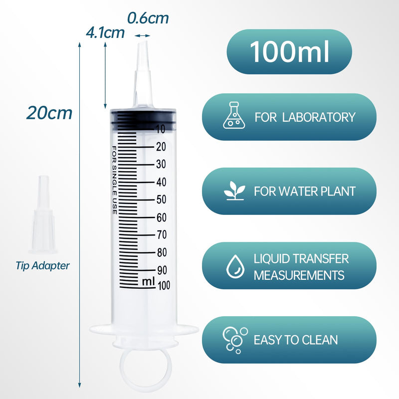 5Pack 150ml and 3Pack 100ml Large Syringes Catheter Tip With Cap Individual Sealed for Scientific Labs, Dispensing, Measuring, Watering, Refilling, Multiple Uses 150ml-5Pack + 100ml-3Pack