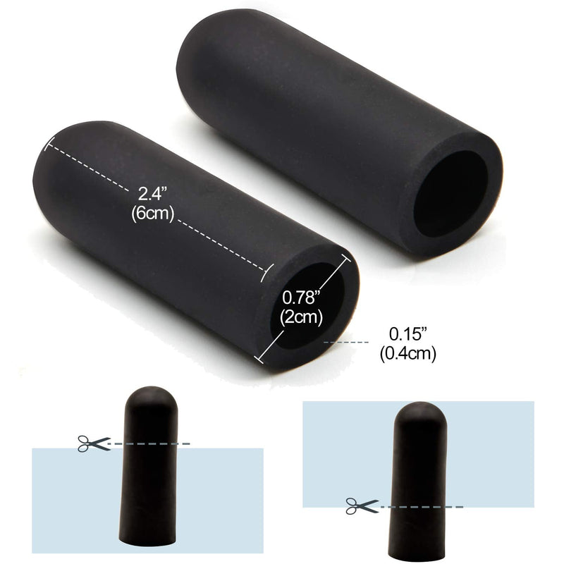 Povihome Black Finger Protectors, Finger Cots, Moisturizing Thumb and Finger Covers - New Thick Version - Elastic Cracked Finger Sleeves to Protect Cracked, Peel Finger and Other Finger Pain Black (Pack of 10)