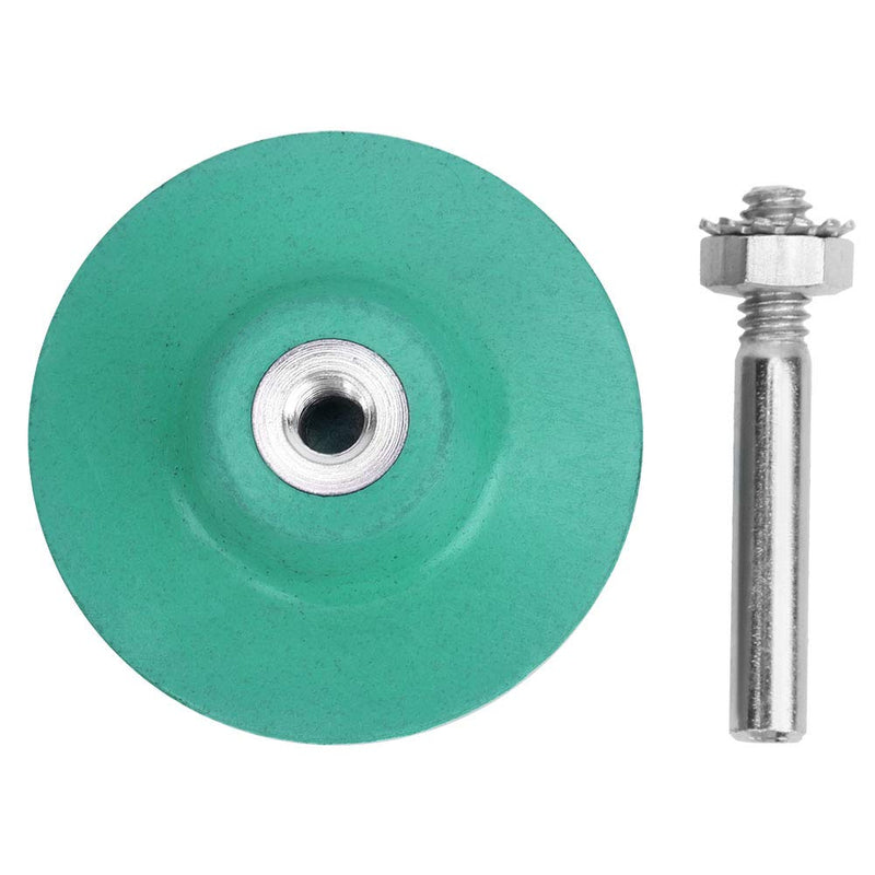 2 Inch Bristle Disc, 1/4 Inch Shank 120# 80# 50# Grit Bristle Polishing Brush Bristle Disc Emery Rubber Abrasive Brush Polishing Grinding Wheel for Burr Removal (Green 50#) Green