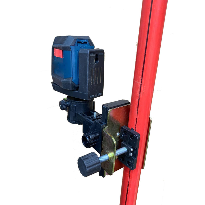 Laser Level Bracket for Telescoping Pole for for Line and Point Lasers, 1/4"-20 Male Threaded and 5/8" Pole Fine Tuning Mount Bracket, 360 Degree Rotation for Roads, Tunnels, Bridges,Outdoor Use