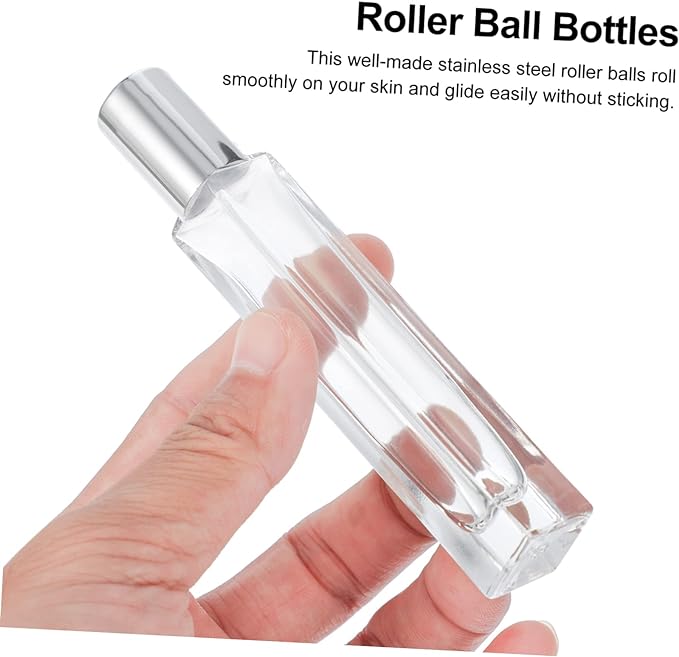 Housoutil 5 Pcs Roll On Bottling Glass Containers Essential Oil Vials Glass Roll On Bottles Kit Roll On Essential Bottles Essential Glass Refillable Bottles - NewNest Australia