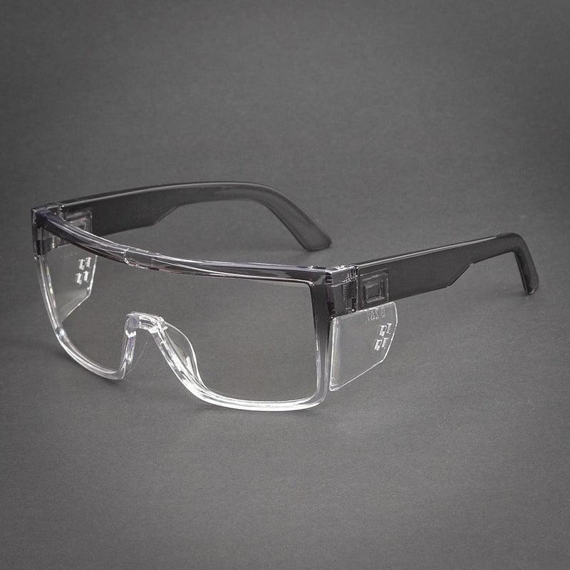 Transition Photochromic Safety Glasses For Men Women Wrap Around Safety glasses with Anti bluelight UV Protection Two Tone(grey)