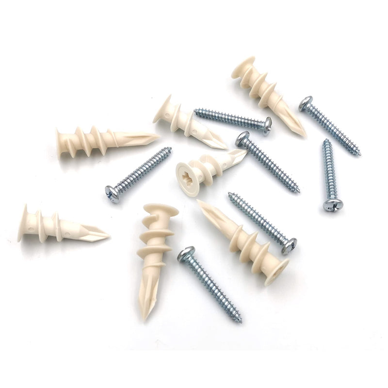 ISPINNER 140pcs Plastic Drywall Anchors Self Drilling Hollow Wall Anchors with Screws Assortment Kit (13x42mm + 15x33mm)