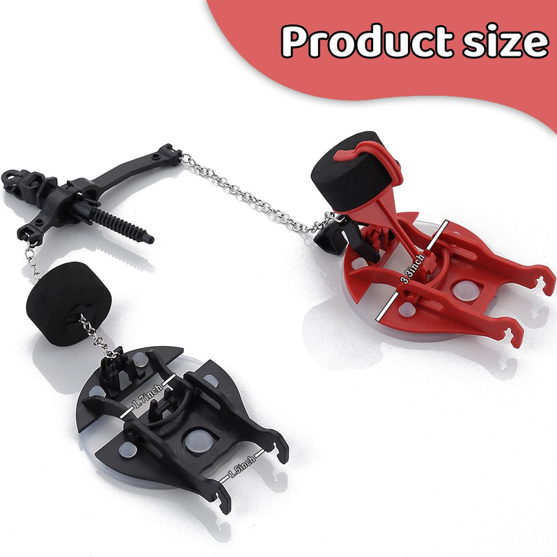 Toilet Flapper Replacement Kit for American Standard 7381657-200.0070A, Dual Silicone Seals, Metal Chain, Compatible with Vormax Flush System, Black Toilet Parts