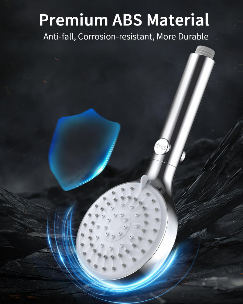 Shower Head with Handheld, High Pressure Handheld Shower Head with 80" Extra Long Stainless Steel Hose & Adjustable Bracket, Showerhead with ON/OFF Switch for Pets Bath 6 Spray-Settings Premium Chrome