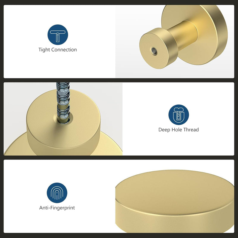 50 Pack Gold Cabinet Knobs and Pulls - Round Drawer Knobs, Brushed Brass for Kitchen Cabinets 50 Pack