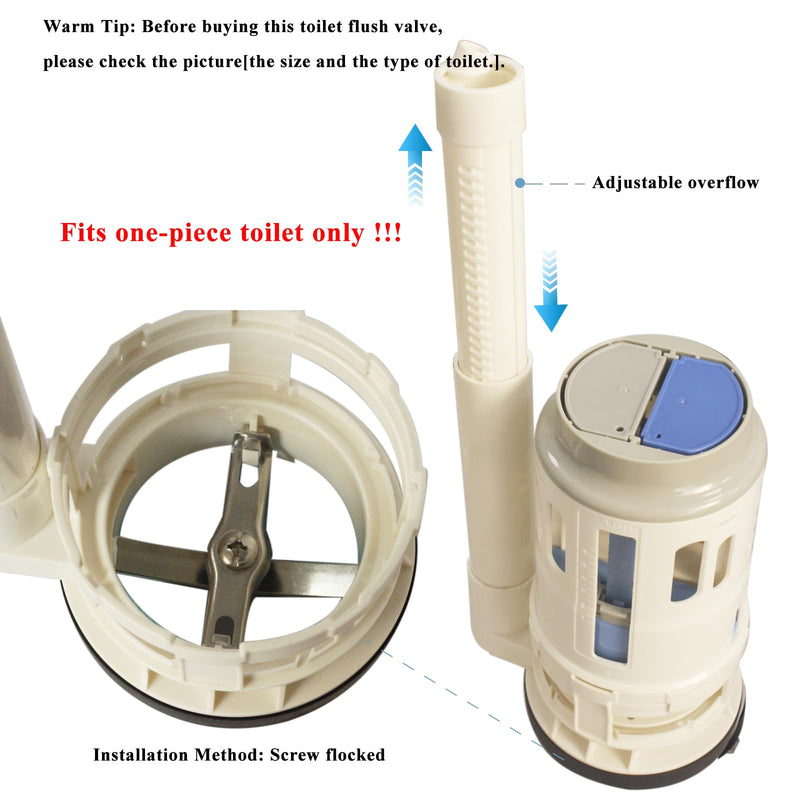 3" Dual Flush Valve Kit Fits for Project Source One-Piece Toilets, Compatible With Glacier Bay Valves Repair Parts, 7.8in Height Toilet Flush Valve Replacement for FLUIDMASTER For One-Piece Toilets Tank