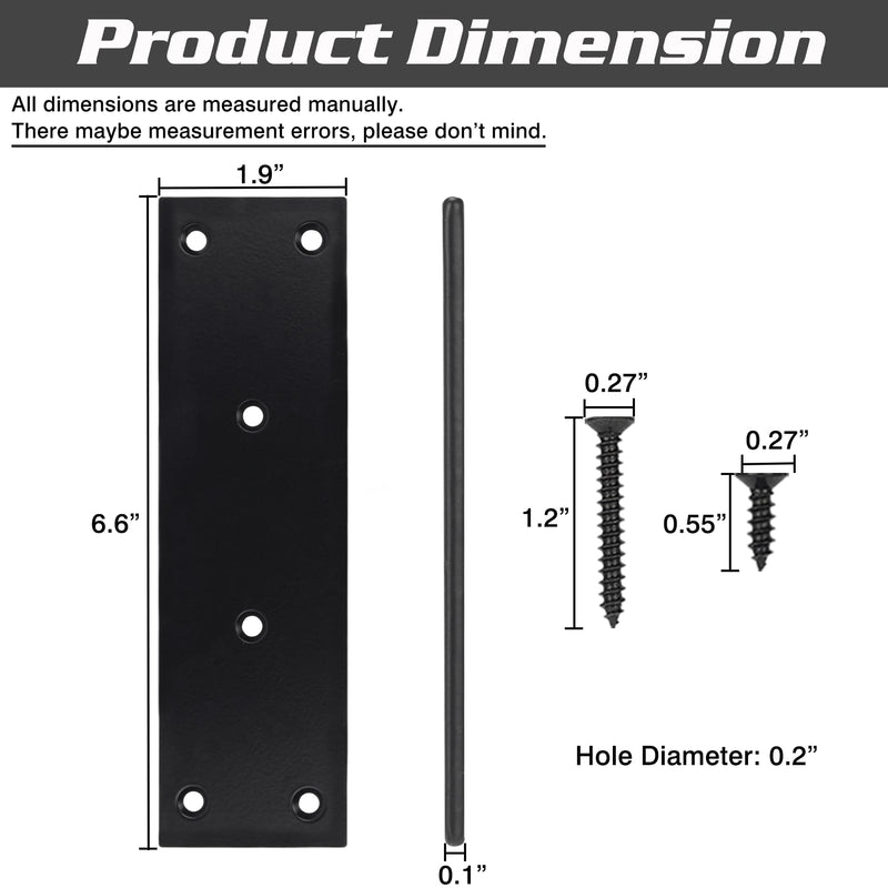 2 Pack Mending Plate,Stainless Steel Flat Straight Brace Brackets, Double-Wide Metal Plate, Durable & Anti-Rust for Furniture Fastening & Fixing, Great for DIY Woodworking(48*169) 1.9"×6.6"/48x169mm 2
