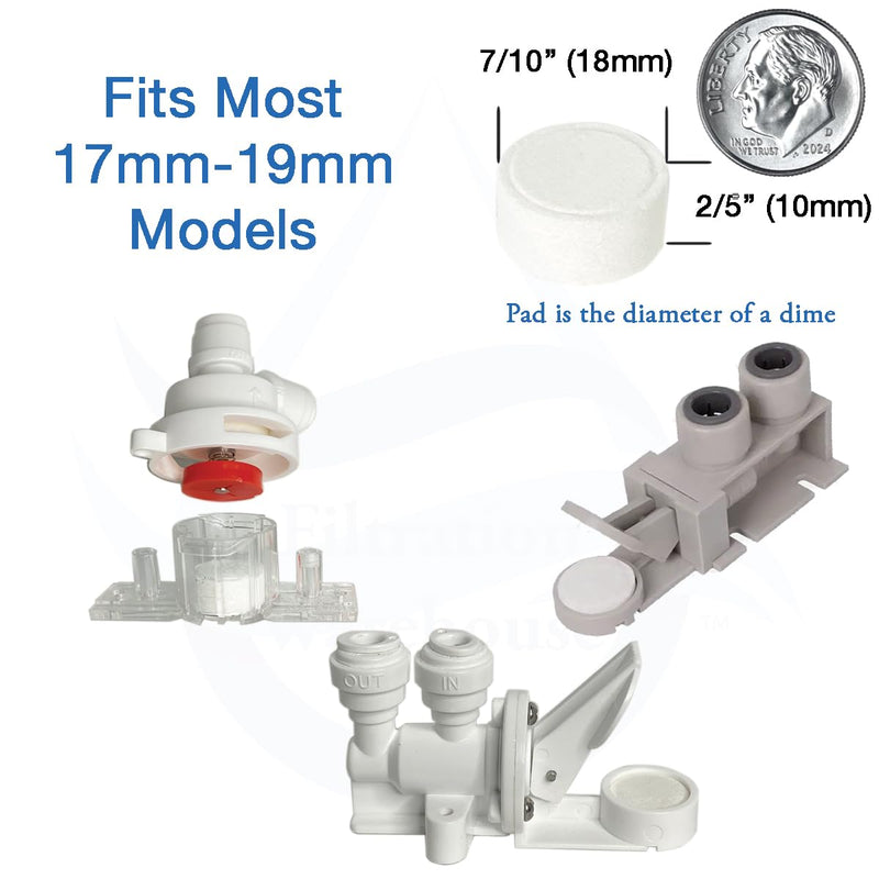 Replacement Pads - TEN PACK - For Mechanical Leak Detectors/Water Stop Valves, US Company! - For Under Sink Reverse Osmosis and Water Filtration Systems (18mm) 18mm
