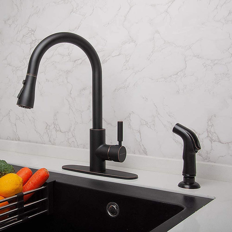 Kitchen Sprayer Replacement Oil Rubbed Bronze,Pull Out Kitchen Sink Sprayer Hose,Kitchen Sink Faucet Sprayer,With Spray Head,Spray Hose and Spray Holder, Spray Adapter for Kitchen Sink