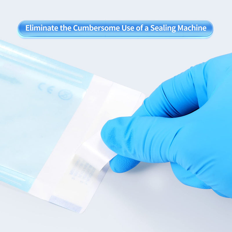 Annhua 3.5 X 6.5 Self Sterilization Pouches for Dental Offices, 100 Pcs Self Seal Sterilizer Bags Pouch - Blue 3.5 x 6.5 inch