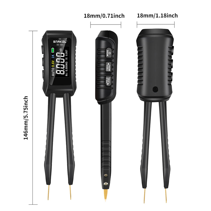 LCR Meter, Digital Multimeter Tweezers, Mini Smart 10KHz SMD Tester with OLED Display, ESR Meter Capacitor Inductance Continuity Diode Tester, Auto Ranging Electronic Component Meters Basic