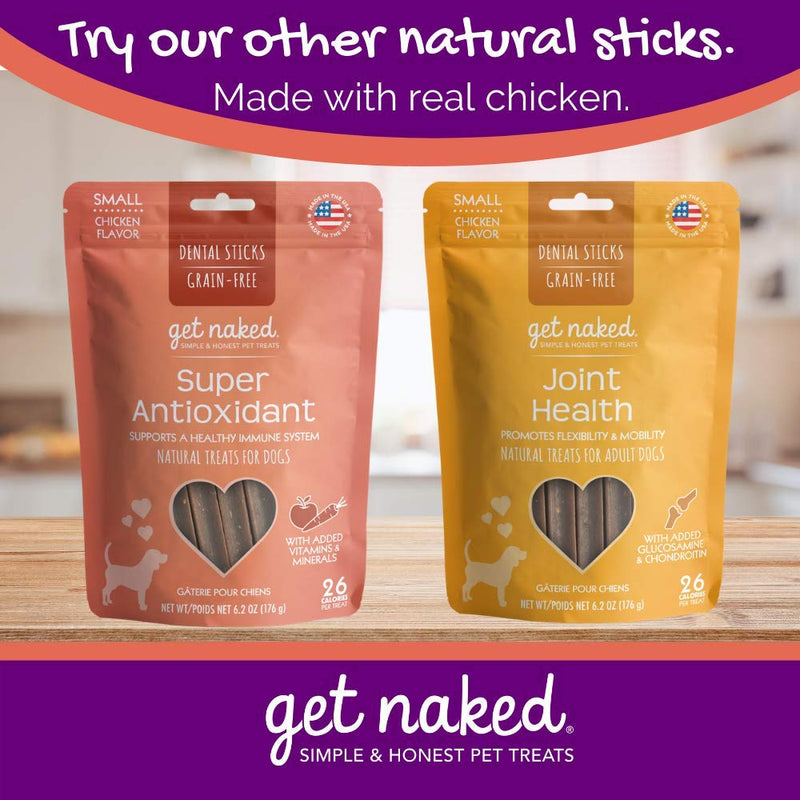 Get Naked Grain Free 1 Pouch 6.2 Oz Digestive Health Dental Chew Sticks, Small Chicken 6.2 Ounce (Pack of 1) - PawsPlanet Australia