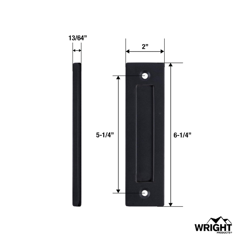 Wright Products Barn Door Handles Set, Matte Black Sliding Barn Door Hardware Kit, 1 Pack