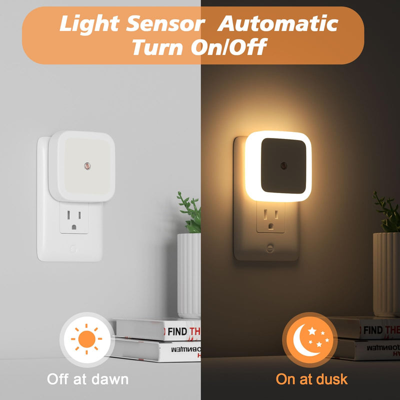 Sujeet Night Light, Night Lights Plug into Wall 8-Pack, Plug in Night Light, Dusk to Dawn Nightlight Led Night Light for Bedroom, Bathroom, Hallway Warm White